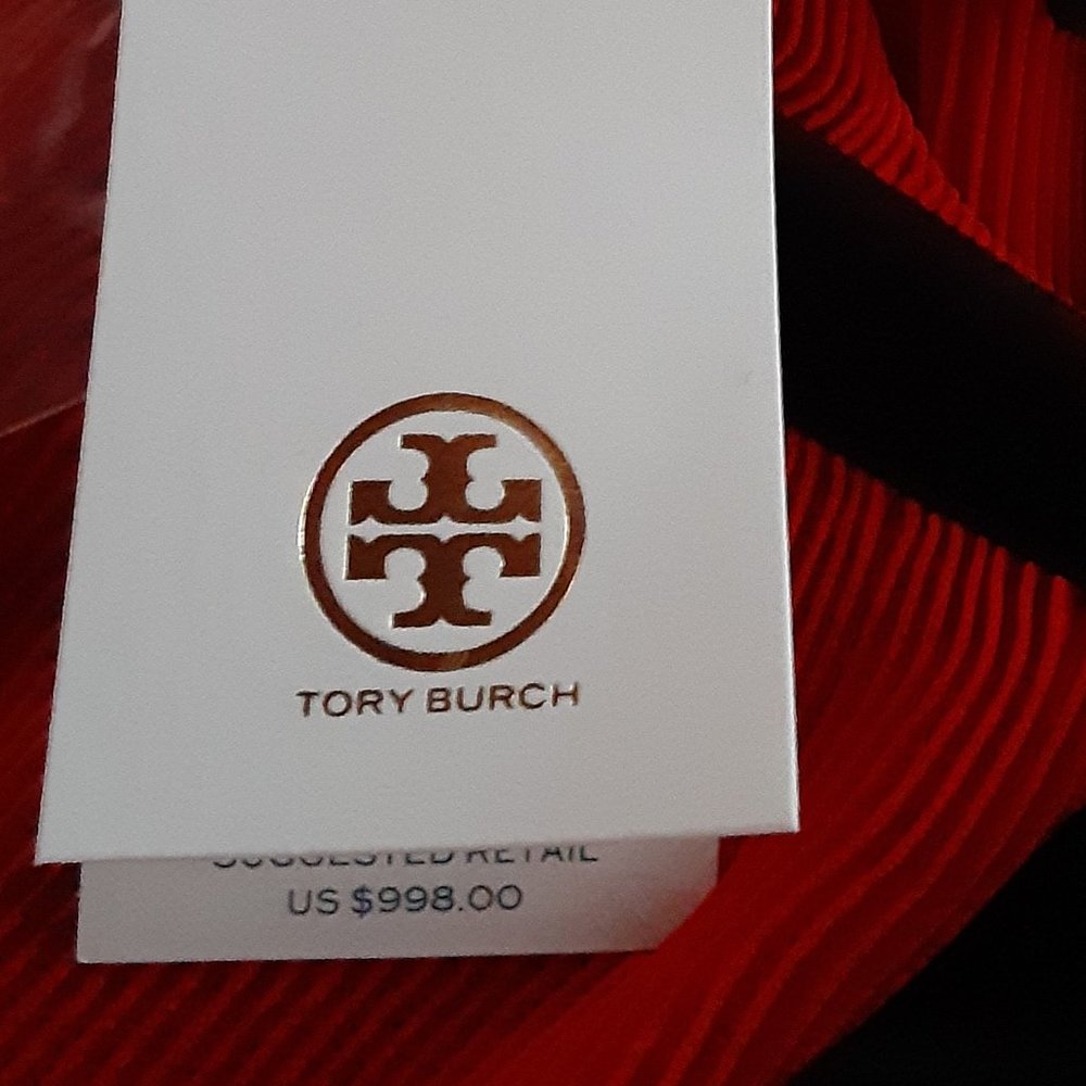 NWT $998 TORY BURCH RED CONVERTIBLE PLEATED MIDI DRESS - Picture 6 of 6